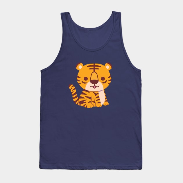 Cute Seated Little Tiger Tank Top by rustydoodle